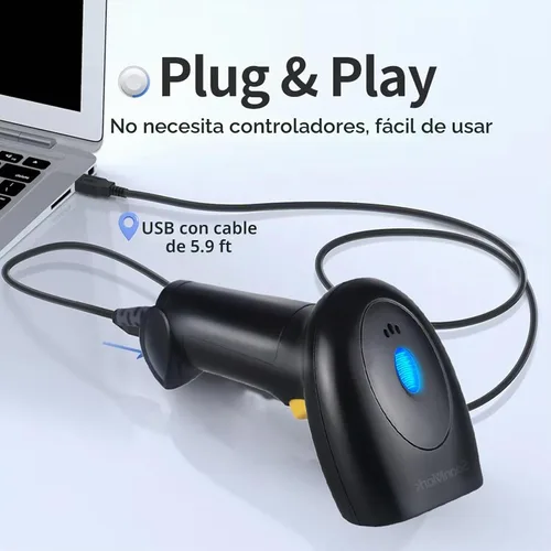 Vista 8 de El escáner del código de barras del USB del PDA ató con alambre el lector de código de barras 1D para el supermercado, tienda de conveniencia