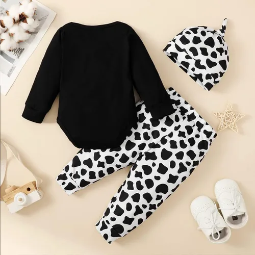 Vista 3 de Traje de primer cumpleaños para niño, traje de primer cumpleaños para bebé niño, disfraz de vaca sagrada con texto en inglés "I'm One