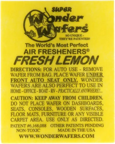 Vista 7 de Wonder Wafers ambientadores de aire 25 unidades. Envueltos individualmente, fragancia de polvo de bebé