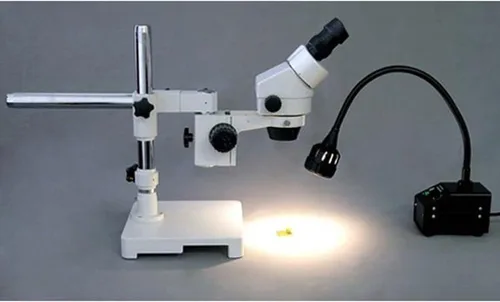 Vista 4 de AmScope Iluminador halógeno del cuello del ganso del microscopio HL20