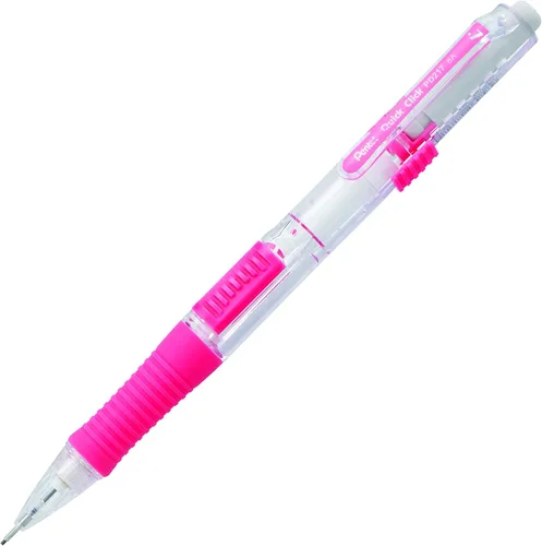 Vista 4 de Lápiz mecánico Pentel QUICK CLICK (0.7mm), cañón rosa, caja de 12 lápices (PD217P)