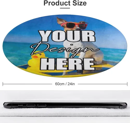 Vista 4 de Alfombra redonda personalizada para añadir tu propio texto/imagen/logotipo/foto, tapete antideslizante personalizado para puerta, alfombra de área