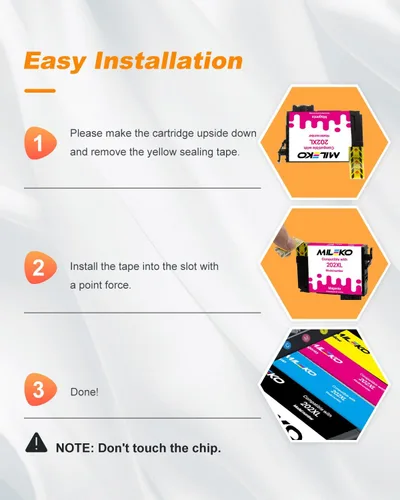 Vista 5 de 202XL - Cartuchos de tinta remanufacturados de repuesto para Epson 202 XL 202XL T202 XL T202 XL para usar con impresora de inyección de tinta todo
