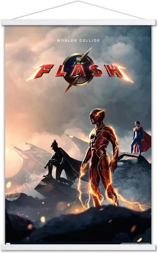 Vista 18 de Trends International DC Comics Movie The Flash - Póster de pared de una hoja, 22.4 pulgadas de largo x 14.7 pulgadas, versión enmarcada de madera