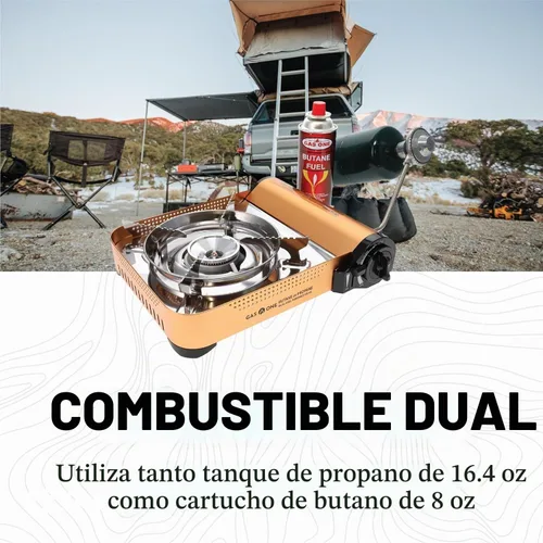 Vista 4 de Gas ONE GS-4000P - Estufa de campamento - Estufa de propano o butano de primera calidad con práctica funda de transporte - Patentada - Ideal