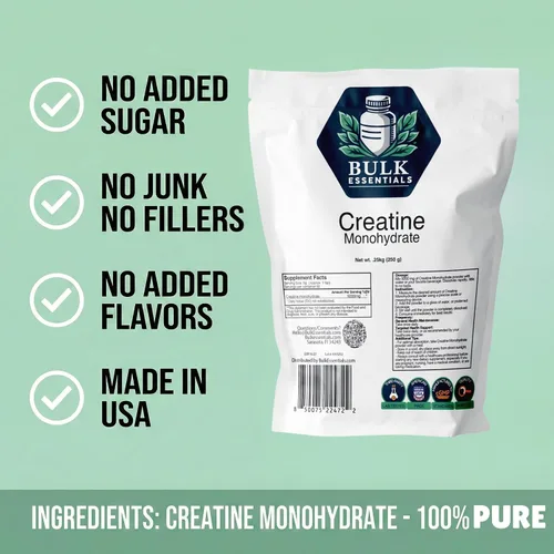 Vista 2 de Monohidrato de creatina micronizada 100% pura, sin sabor 8.82 oz, 50