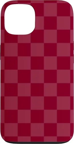 Vista 7 de Funda de diseño simple con diseño a cuadros rojo burdeos para iPhone 16