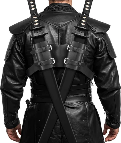 Vista 9 de Back Sword Holster Medieval Sword Holder Frog Marrón