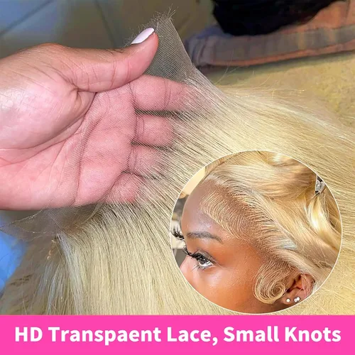 Vista 5 de Peluca de cabello humano con encaje frontal 613 de 20 pulgadas, 200 de densidad, cabello humano rubio de 13 x 6 pulgadas, pelucas de encaje frontal