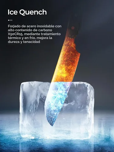 Vista 5 de D.Perlla - Juego de cuchillos de cocina con tecnología avanzada de autoafilado, juego de cuchillos de textura ondulada de 14 piezas con bloque