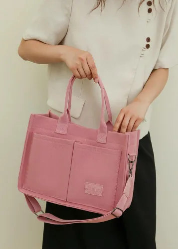 Vista 3 de Obosoyo Bolso de lona para mujer, bolso de mano grande de lona para el trabajo, bolso cruzado casual para viajes diarios