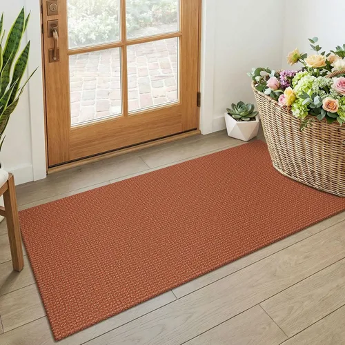 Vista 249 de KOZYFLY - Tapete para puerta de interior, lavable, pequeña, antideslizante, con respaldo de goma, felpudo de algodón para el hogar, color negro
