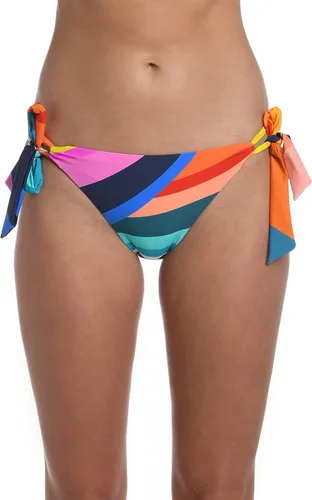 Vista 45 de La Blanca Parte inferior de bikini hipster con lazo lateral para mujer Negro/ Luces de la ciudad