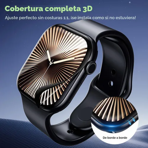 Vista 6 de WSKEN Paquete de 4 protectores de pantalla para Apple Watch 44mm - para Apple Watch SE 3/2/1 Series 6/5/4 [Caja de alineación automática]