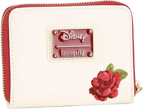 Vista 2 de Loungefly Disney Belle Flowers - Mini cartera con cremallera de piel sintética, Multi, Cartera con cremallera
