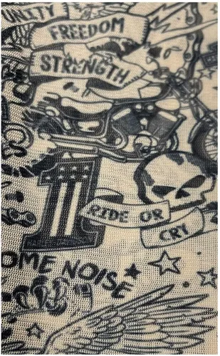 Vista 2 de Harley-Davidson Enredadera De Manga Larga Del Tatuaje De Malla Del Escudo Y Barra Del Bebé - Negro