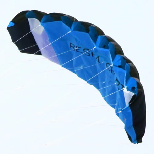 Vista 2 de Besra - Enorme cometa de 74 pulgadas de doble línea para acrobacias con paracaídas con herramientas de vuelo 1.9 m de potencia para kitesurf. Azul