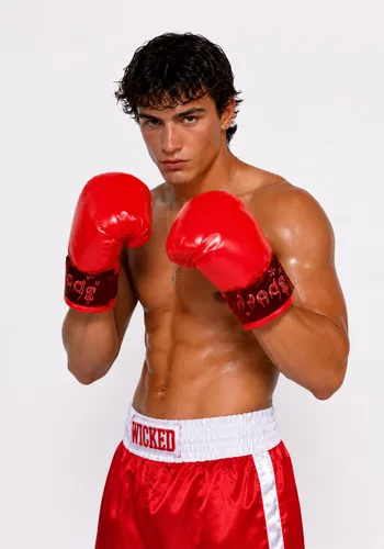 Vista 2 de Guantes de Disfraz de Boxeo Rojos para Adultos Multicolor