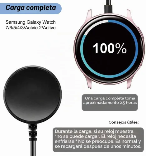 Vista 3 de Cargador para Samsung Galaxy Watch 7 Ultra/6/5/4/3/Active 2/Active, cable de carga de repuesto para Samsung Galaxy Watch (3.3 pies/3.3 ft)