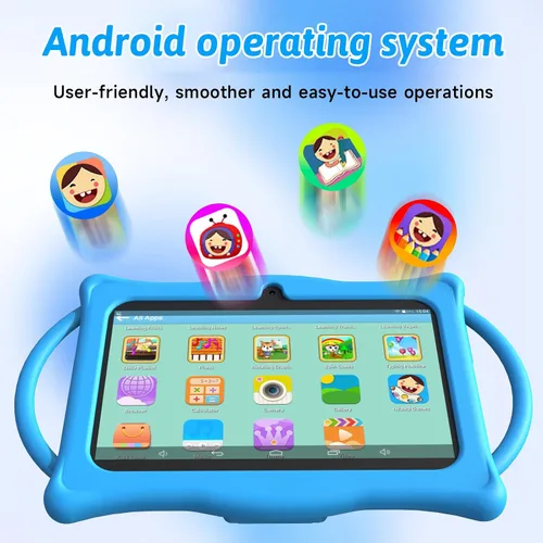 Vista 5 de Tablet Android Kids de 7 pulgadas, Tablets para Niños, 4 GB de RAM 32 GB ROM Quad Core Tablet para niños pequeños con funda a prueba de golpes