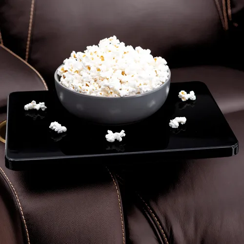 Vista 6 de Seatcraft Concerto Home Theater - Sofá marrón con mesa plegable