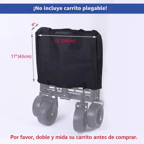 Vista 2 de Cubierta de Vagón Plegable Compatible con Carrito de Exterior y Jardín, Accesorios Antipolvo, 600D Resistente, 22"x17