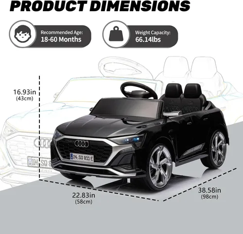 Vista 6 de Autos eléctricos para niños Audi SQ8 con licencia de ACNICO 12V Edad 3+ Negro