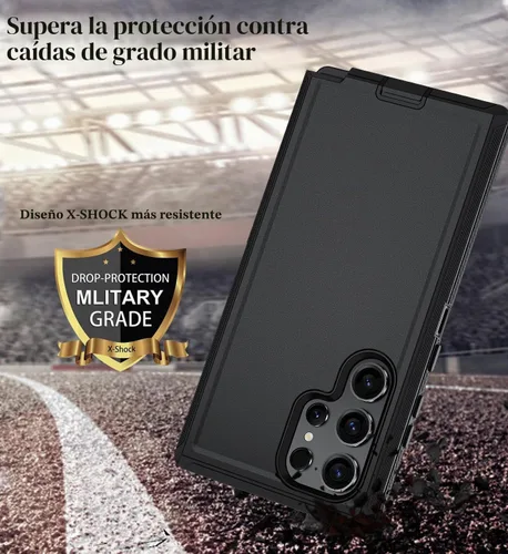 Vista 5 de ONOLA Funda compatible con Samsung Galaxy S24 Ultra con protector de pantalla HD, resistente a los golpes y a las caídas, funda de 3 capas