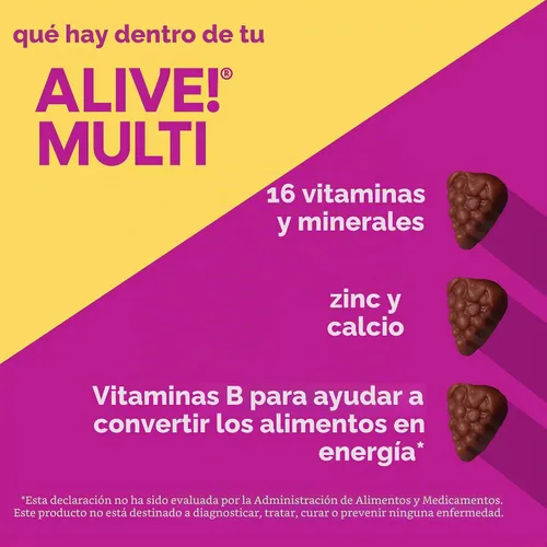 Vista 4 de Nature's Way ¡Alive! Gomitas multivitamínicas para mujer, vitaminas A, C