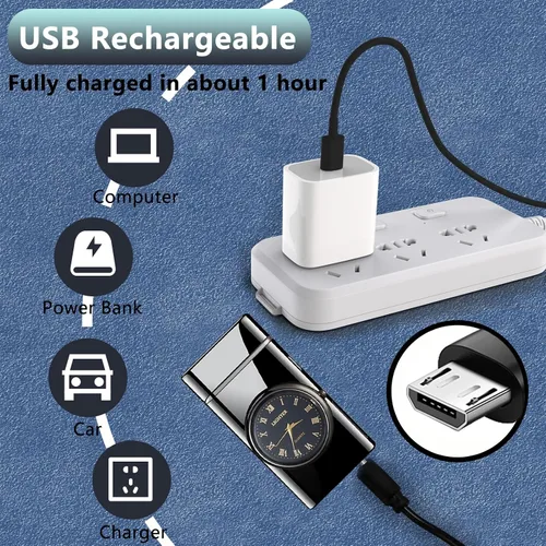 Vista 6 de Encendedor Eléctrico - Encendedor de Doble Arco USB Recargable, sin Llama, Resistente al Viento con Indicación LED de Batería para Velas, Acampada