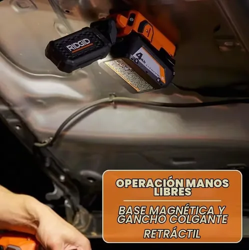 Vista 4 de RIDGID Luz de tarea magnética inalámbrica resistente de 18 V (solo herramienta)