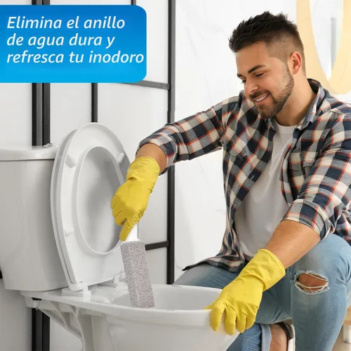 Vista 6 de 4TH Piedra pómez para limpieza de inodoros, palo pómez con asa, limpia manchas de cal, anillos de agua dura, acumulación de calcio, hierro y óxido.