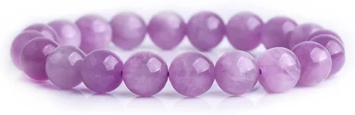 Vista 16 de GEM-Inside - Pulsera de cuarzo de cristal hecha a mano de 0.276 in de grado AAA, con cuentas redondas, elástica, energía, reiki, chakras, para azul