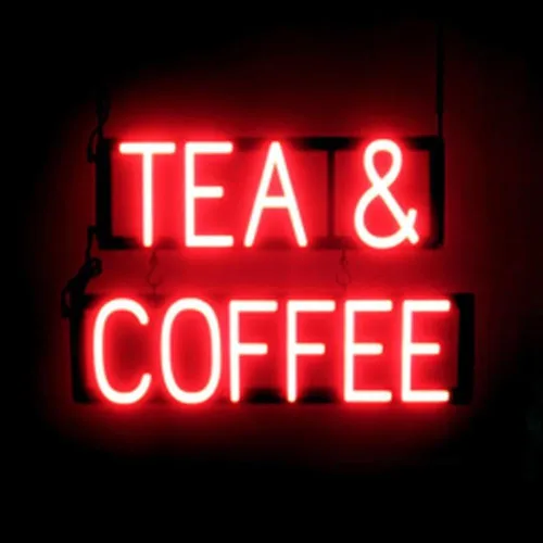 Vista 15 de SpellBrite Letrero de té Aspecto de letrero de té neón, luz LED azul, 13.1 x 6.3 pulgadas Ultra-Bright Click-Together Signage for Cafes, with