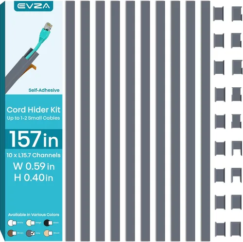 Vista 21 de Cubiertas de Cable Beige Ocultadores de Cables - Ocultador de Cables de 157 pulgadas para TV Montada en Pared, Cubierta de Cable de Pared Ocultador