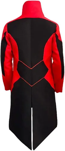 Vista 2 de gaoxing Chaqueta de disfraz de Dr. Eggman Dr. Ivo Robotnik Cosplay rojo Tailcoat para hombres Halloween