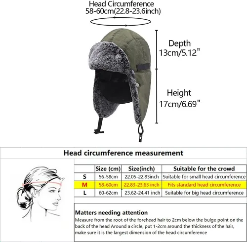 Vista 2 de Womens Eskimo Windproof Winter Trapper Trooper Hats Ushanka Russian Aviator Warm hat Ear Flaps