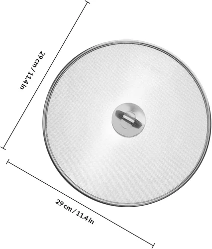 Vista 2 de Fine Mesh Splatter Screen Stainless Steel Grease Guard for Skillets