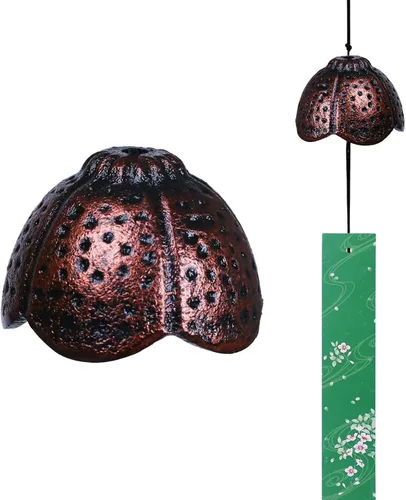 Vista 9 de Carillón de viento japonés de hierro fundido para exteriores, adorno para jardín, patio y balcón, decoración de campana de viento de metal colgante
