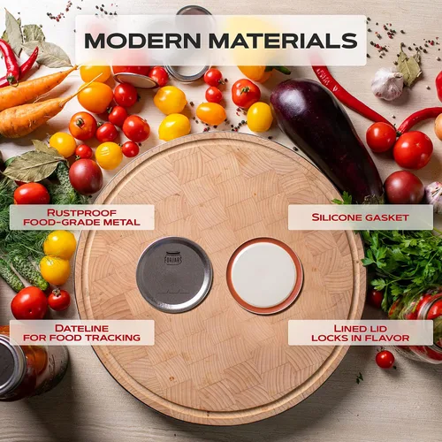Vista 2 de FORJARS - Tapas para conservas de boca regular, paquete de 24 – Crea sellos herméticos en frascos Mason para conservar alimentos para preparación