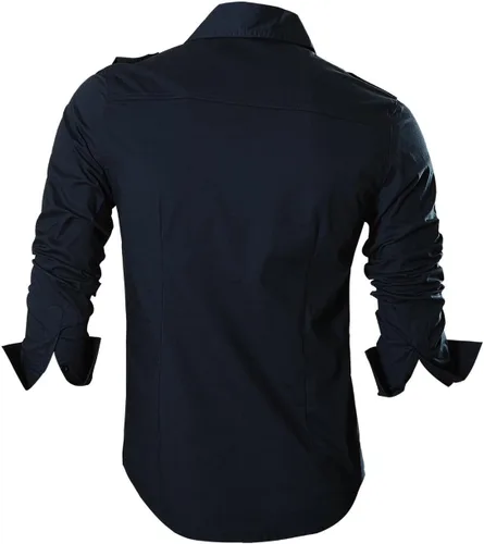 Vista 32 de jeansian - Camisas de manga larga de ajuste entallado para hombre (8397), con botones, informales y de vestir.