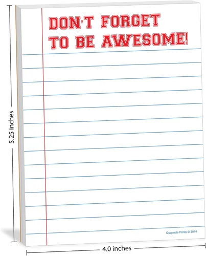 Vista 2 de Bloc de notas motivacional - Don't Forget To Be Awesome! Diseño - 4 x 5.25 pulgadas, 50 hojas