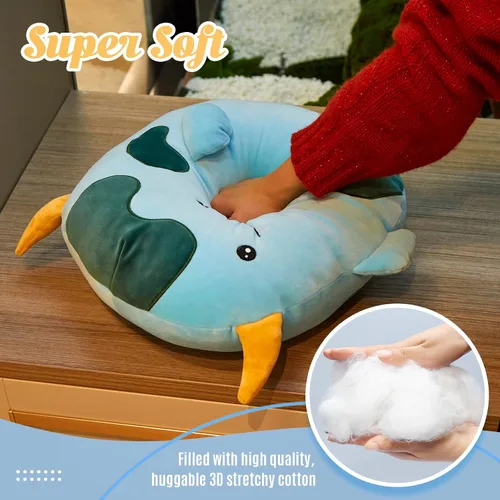 Vista 3 de Almohada de peluche de 15 pulgadas con forma de monstruo súper suave, cojín elástico para sofá, decoración de cumpleaños, regalo de San Valentín