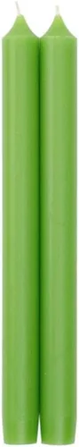 Vista 2 de Caspari Velas cónicas rectas en verde musgo - 2 paquetes de 2