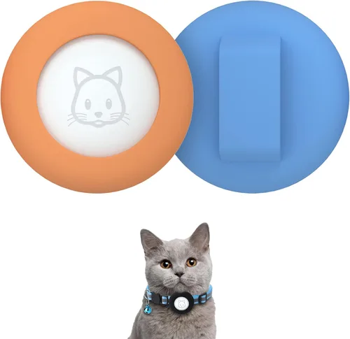 Vista 15 de SimpleThings Air-tag - Soporte para collar de gato, funda protectora de silicona para mascotas para Air-tag, paquete de 2 fundas impermeables