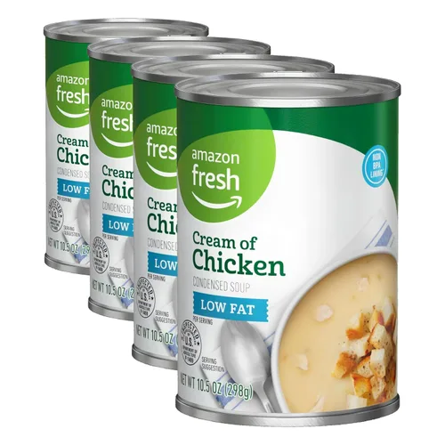Vista 6 de Amazon Fresh, Sopa condensada de pollo baja en grasa con crema, 10.5 oz (anteriormente Happy Belly, el empaque puede variar)