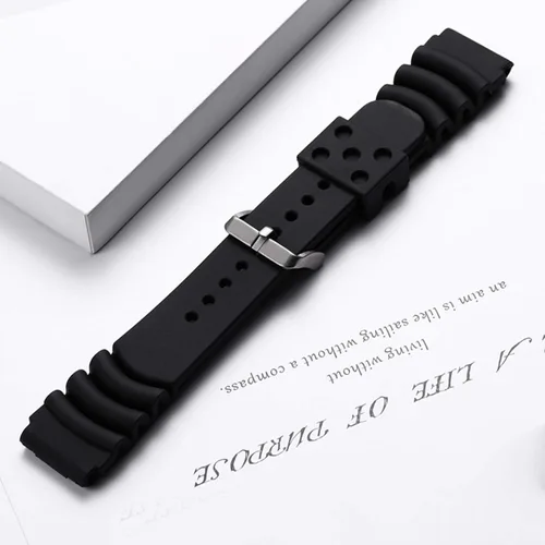 Vista 4 de Silicone Watch Strap For Men Scuba Dive Watches Quick Release Rubber Band 4 Colors BLACK ORANGE BLUE GREEN 20mm 22mm