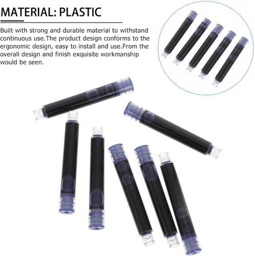 Vista 3 de 100 Pcs Fountain Pen Ink Refills Plastic Cartridges