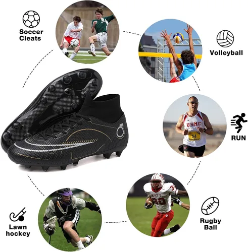 Vista 6 de CBUSTER Zapatos de fútbol para hombre y mujer, zapatos de fútbol para niño grande AGTF