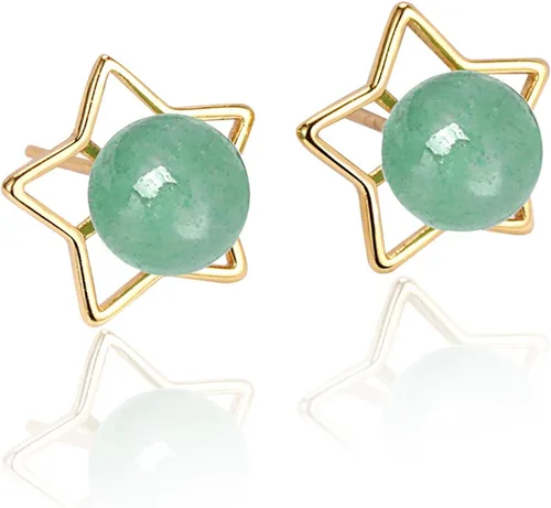Vista 102 de Jade Earrings Studs,Green Jade Earrings for Women,925 Sterling Silver Earrings Studs for Sensitive Ears,Handmade Jade Earrings for Birthday